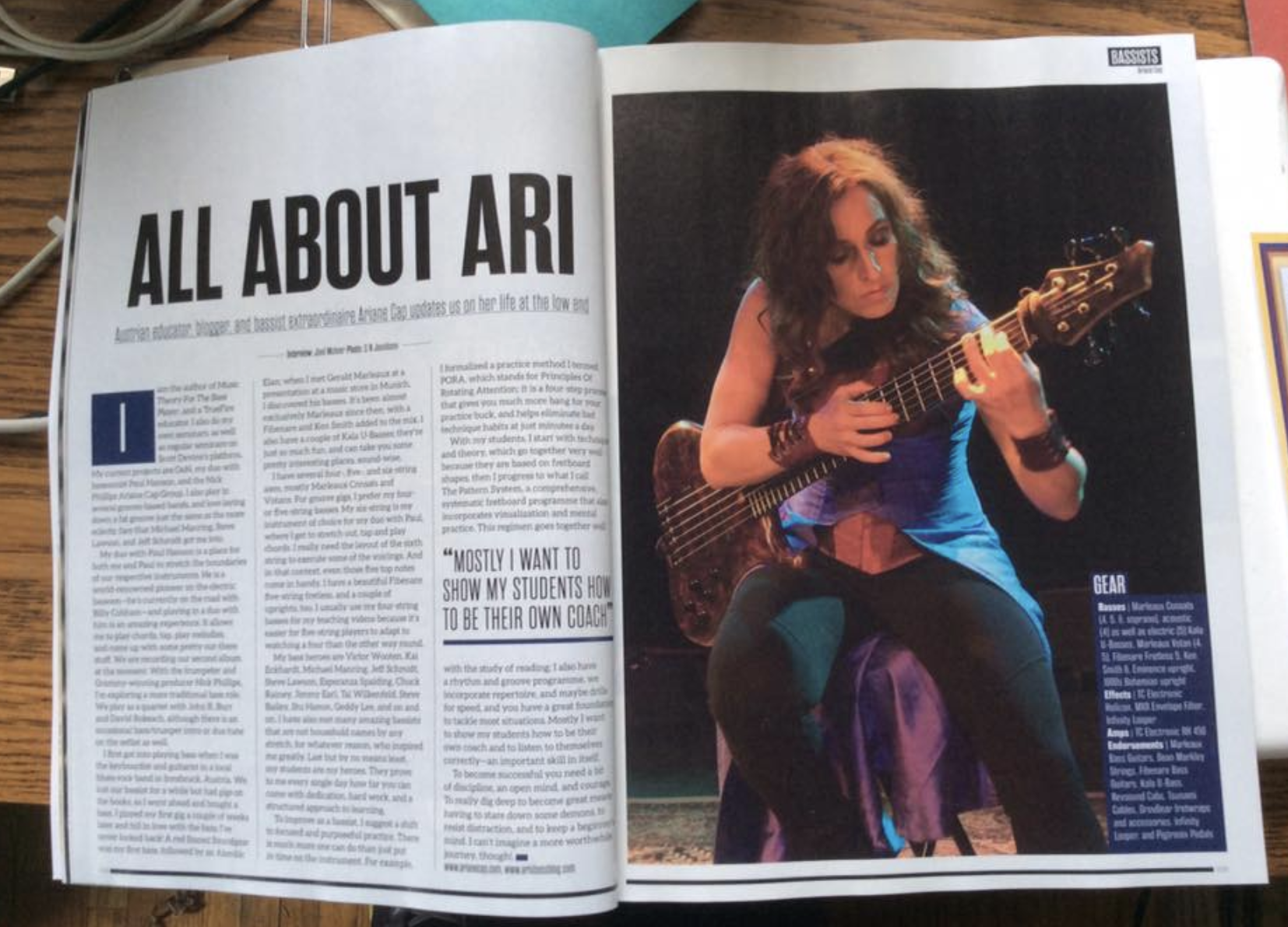 bass player magazine Ariane Cap