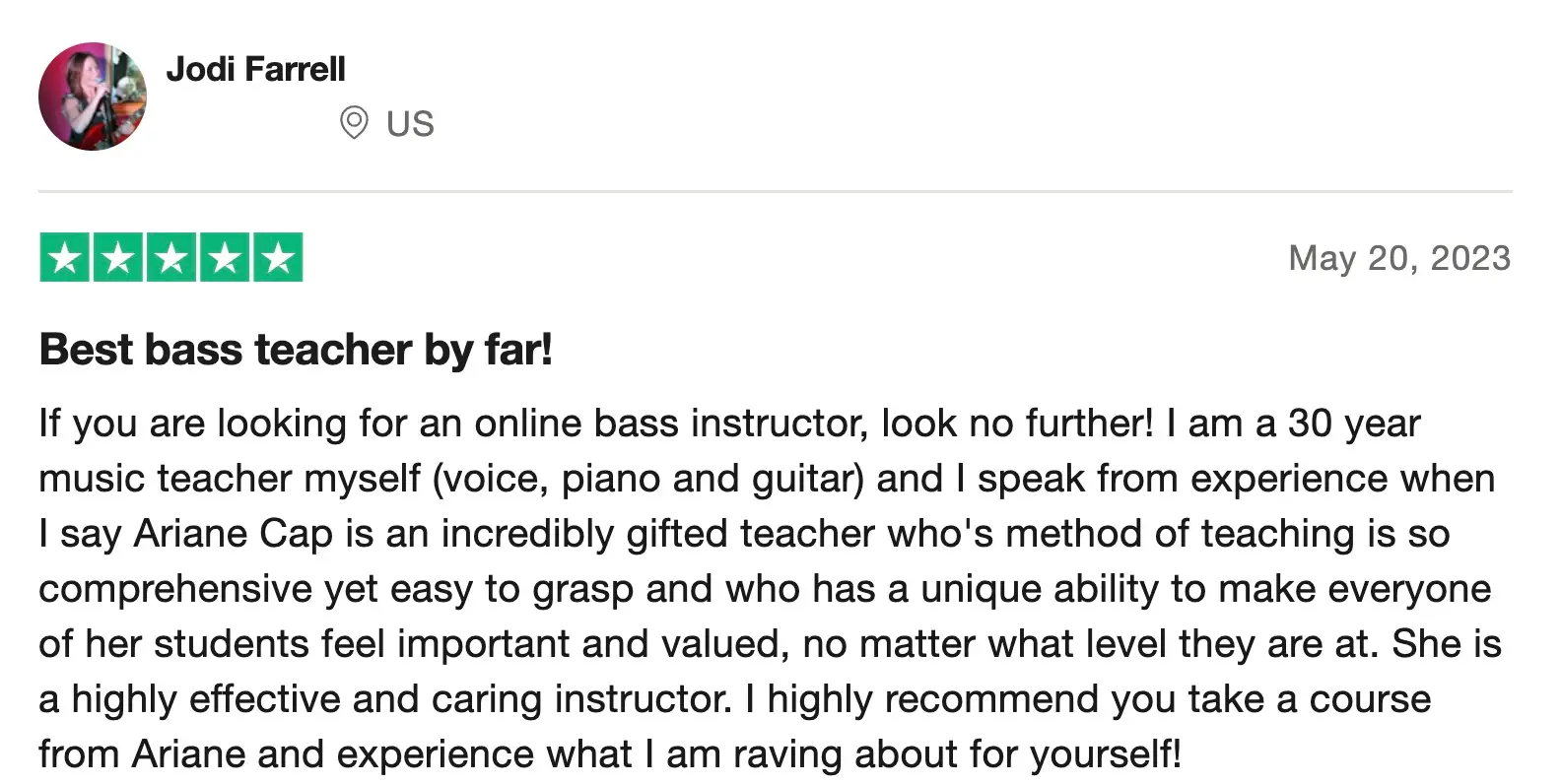 Ariane Cap reviews